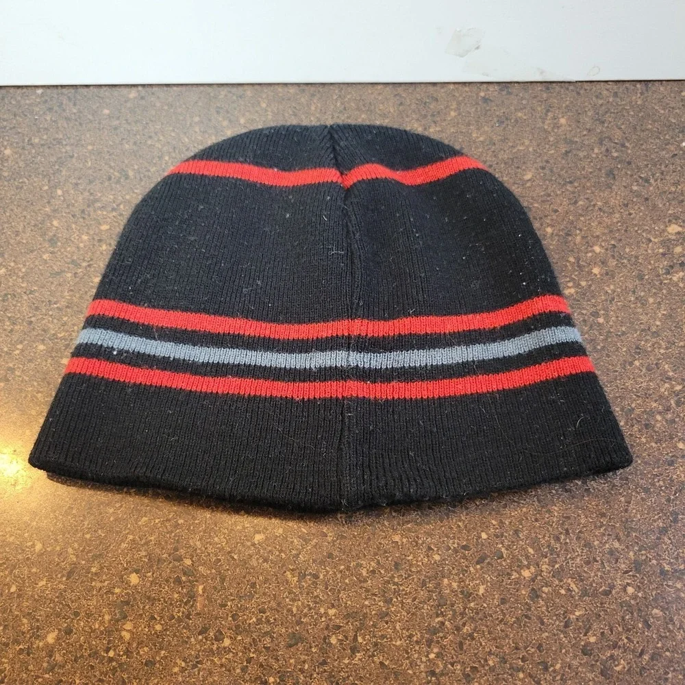Marvel Spider-Man Winter Beanie Hat Youth Black Red Cuffless Knit Embroidered